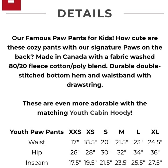 Muskoka Bear Wear Youth Fleece Lined Pants - Picture 9 of 9